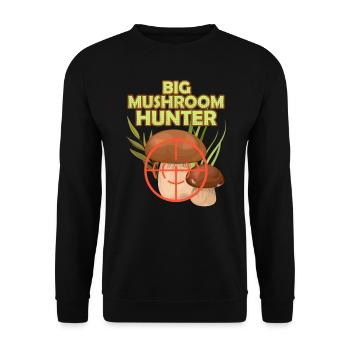Grand chasseur de champignons Cueilleur de champignons Gros champignons - Sweat-shirt Unisexe - noir - Devant - Alina (178cm) & Michal (187cm)