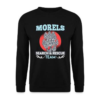 Morel Search & Rescue Team Mushroom Pickers - Unisex Sweatshirt - black - Front - Alina (178cm) & Michal (187cm)