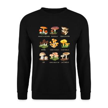 Cueillette de champignons Espèces de champignons Cueilleurs de champignons - Sweat-shirt Unisexe - noir - Devant - Alina (178cm) & Michal (187cm)