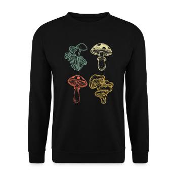Cueilleurs de champignons vintage Cueilleurs - Sweat-shirt Unisexe - noir - Devant - Alina (178cm) & Michal (187cm)