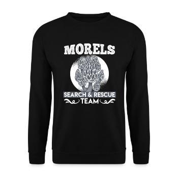 Morel Search & Rescue Team Mushroom Pickers - Unisex Sweatshirt - black - Front - Alina (178cm) & Michal (187cm)
