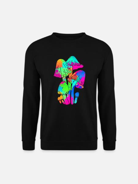 Bunte Pilze Party Pilz Pilzsammler - Unisex Pullover - Schwarz