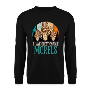 Cueilleur de champignons disant que j’ai des morilles douteuses - Sweat-shirt Unisexe - noir - Devant - Alina (178cm) & Michal (187cm)