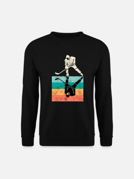 Vintage Eishockey Eishockeyspieler - Unisex Pullover - Schwarz