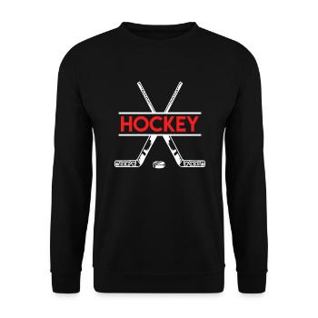 Hockey Eishockey - Unisex Pullover - Schwarz - Vorne - Alina (178cm) & Michal (187cm)