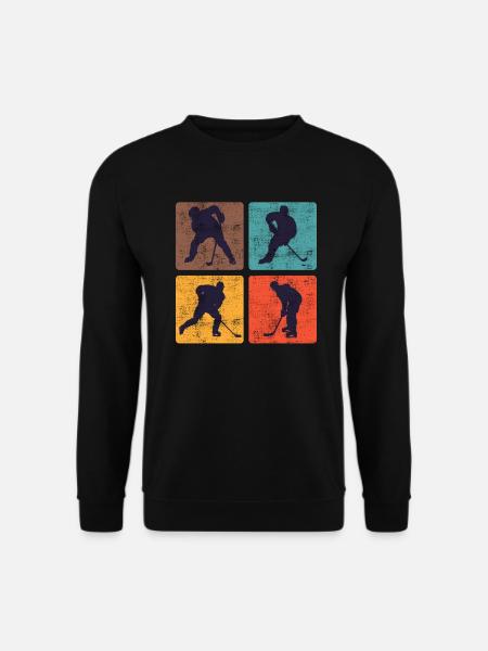 Vintage Eishockey Hockey Spieler - Unisex Pullover - Schwarz