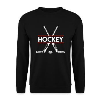 Hockey Eishockey - Unisex Pullover - Schwarz - Vorne - Alina (178cm) & Michal (187cm)