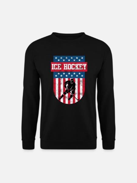 Eishockey USA Eishockeyspieler - Unisex Pullover - Schwarz