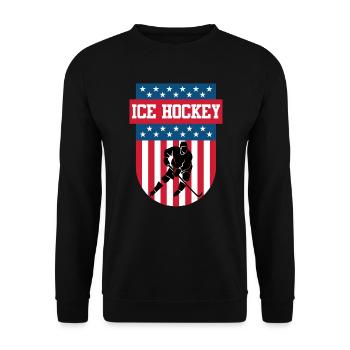 Eishockey USA Eishockeyspieler - Unisex Pullover - Schwarz - Vorne - Alina (178cm) & Michal (187cm)