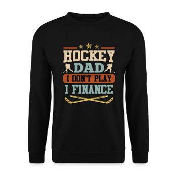 Papa eines Eishockeyspieler ich finanziere - Unisex Pullover - Schwarz - Vorne - Alina (178cm) & Michal (187cm)