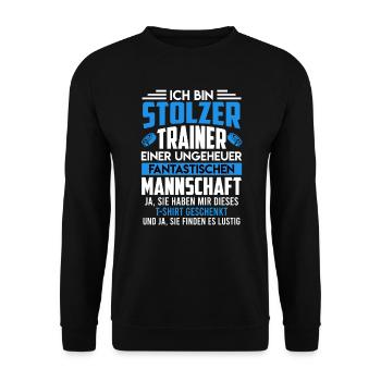Mannschaft Trainer Eishockey Coach Trainer - Unisex Pullover - Schwarz - Vorne - Alina (178cm) & Michal (187cm)