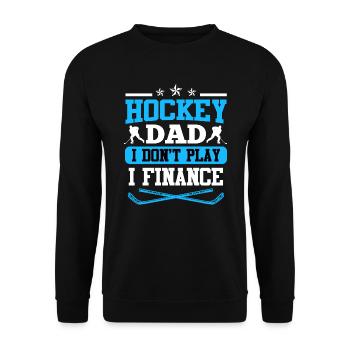 Papa eines Eishockeyspieler ich finanziere - Unisex Pullover - Schwarz - Vorne - Alina (178cm) & Michal (187cm)