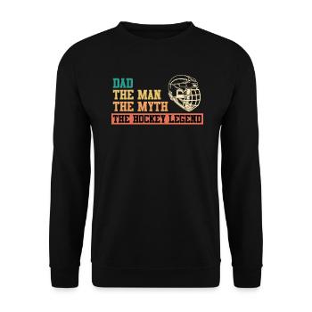 Papa l’homme le mythe la légende du hockey sur glace - Sweat-shirt Unisexe - noir - Devant - Alina (178cm) & Michal (187cm)