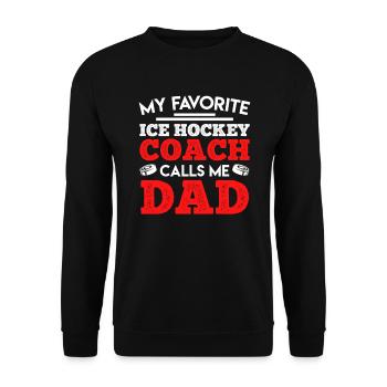 Sohn Eishockey Trainer Papa Eishockey - Unisex Pullover - Schwarz - Vorne - Alina (178cm) & Michal (187cm)
