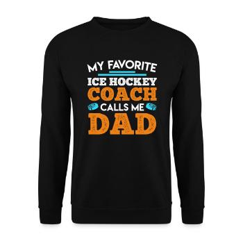 Sohn Eishockey Trainer Papa Eishockey - Unisex Pullover - Schwarz - Vorne - Alina (178cm) & Michal (187cm)