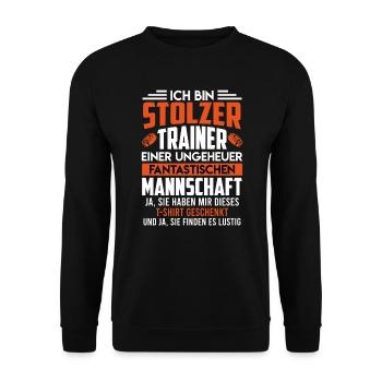 Mannschaft Trainer Eishockey Coach Trainer - Unisex Pullover - Schwarz - Vorne - Alina (178cm) & Michal (187cm)