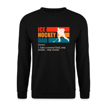 Eishockey Dad Eishockey Papa - Unisex Pullover - Schwarz - Vorne - Alina (178cm) & Michal (187cm)