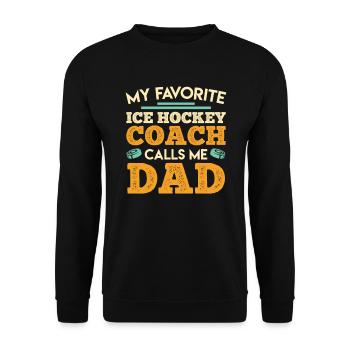 Sohn Eishockey Trainer Papa Eishockey - Unisex Pullover - Schwarz - Vorne - Alina (178cm) & Michal (187cm)