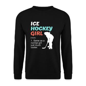 Ice Hockey Girl Damen Eishockey - Unisex Pullover - Schwarz - Vorne - Alina (178cm) & Michal (187cm)
