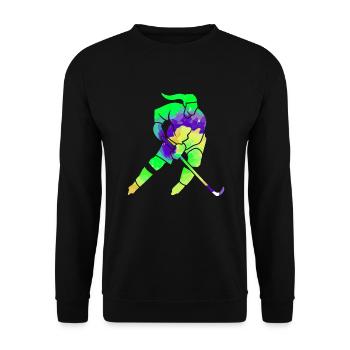 Joueuse de hockey sur glace - Sweat-shirt Unisexe - noir - Devant - Alina (178cm) & Michal (187cm)