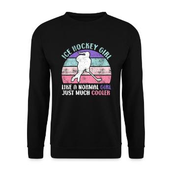 Ice Hockey Girl Eishockey - Unisex Pullover - Schwarz - Vorne - Alina (178cm) & Michal (187cm)