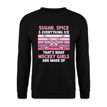 Sugar and Spice thats what Hockey Girls - Unisex Sweatshirt - black - Front - Alina (178cm) & Michal (187cm)