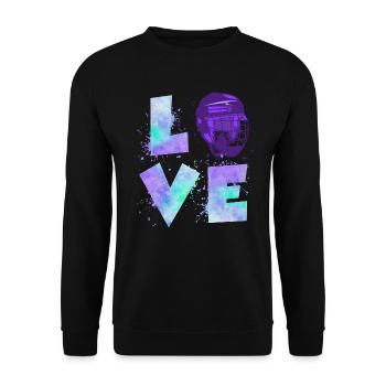 Eishockey Liebe Eishockeyspielerin Damen - Unisex Pullover - Schwarz - Vorne - Alina (178cm) & Michal (187cm)