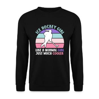 Ice Hockey Girl Eishockey - Unisex Pullover - Schwarz - Vorne - Alina (178cm) & Michal (187cm)