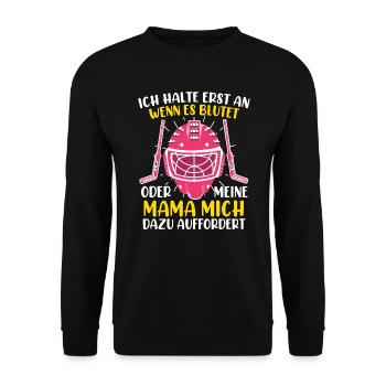 Je ne m’arrête que quand il saigne le hockey sur glace - Sweat-shirt Unisexe - noir - Devant - Alina (178cm) & Michal (187cm)