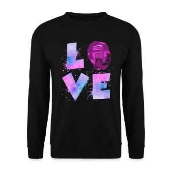 Eishockey Liebe Eishockeyspielerin Damen - Unisex Pullover - Schwarz - Vorne - Alina (178cm) & Michal (187cm)
