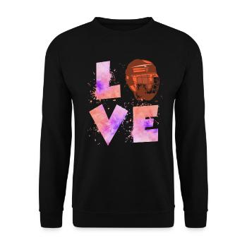 Eishockey Liebe Eishockeyspielerin Damen - Unisex Pullover - Schwarz - Vorne - Alina (178cm) & Michal (187cm)