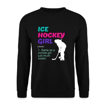 Ice Hockey Girl Damen Eishockey - Unisex Pullover - Schwarz - Vorne - Alina (178cm) & Michal (187cm)