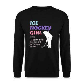 Ice Hockey Girl Damen Eishockey - Unisex Pullover - Schwarz - Vorne - Alina (178cm) & Michal (187cm)