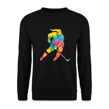Joueuse de hockey sur glace - Sweat-shirt Unisexe - noir - Devant - Alina (178cm) & Michal (187cm)