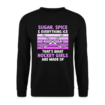 Sugar and Spice thats what Hockey Girls - Unisex Sweatshirt - black - Front - Alina (178cm) & Michal (187cm)