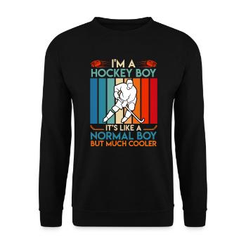 I'm a Hockey Boy Hockey Player - Unisex Sweatshirt - black - Front - Alina (178cm) & Michal (187cm)