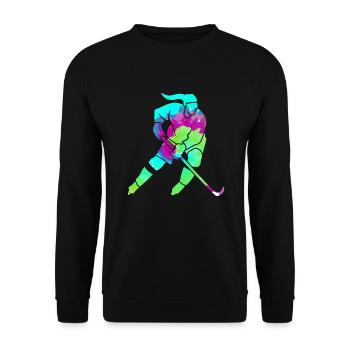 Joueuse de hockey sur glace - Sweat-shirt Unisexe - noir - Devant - Alina (178cm) & Michal (187cm)