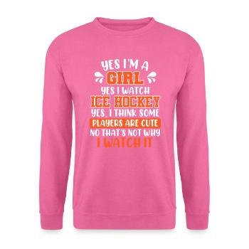 Damen Eishockey Fan Hockey Fan Damen - Unisex Pullover - Pink - Vorne