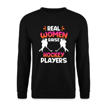De vraies femmes éduquent les joueuses de hockey - Sweat-shirt Unisexe - noir - Devant - Alina (178cm) & Michal (187cm)