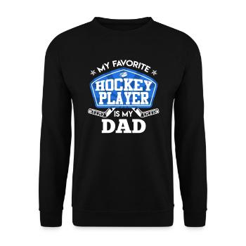 Eishockey Papa - Unisex Pullover - Schwarz - Vorne - Alina (178cm) & Michal (187cm)