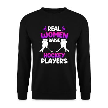 De vraies femmes éduquent les joueuses de hockey - Sweat-shirt Unisexe - noir - Devant - Alina (178cm) & Michal (187cm)