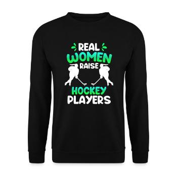 De vraies femmes éduquent les joueuses de hockey - Sweat-shirt Unisexe - noir - Devant - Alina (178cm) & Michal (187cm)