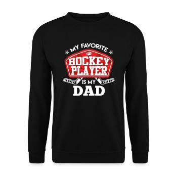Eishockey Papa - Unisex Pullover - Schwarz - Vorne - Alina (178cm) & Michal (187cm)