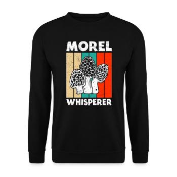 Morel Whispering Mushrooms Mushroom Picker - Unisex Sweatshirt - black - Front - Alina (178cm) & Michal (187cm)