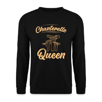 Reine Champignons Chanterelles Cueillette de champignons - Sweat-shirt Unisexe - noir - Devant - Alina (178cm) & Michal (187cm)