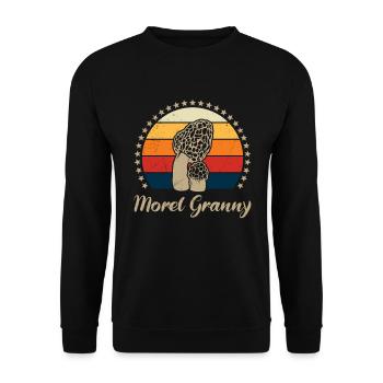 Morel Grandma Mushrooms Collect Mushroom Bunting - Unisex Sweatshirt - black - Front - Alina (178cm) & Michal (187cm)