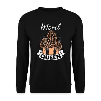 Morchel Königin Pilze sammeln Pilzsammler - Unisex Pullover - Schwarz - Vorne - Alina (178cm) & Michal (187cm)