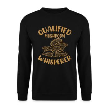 Qualified Mushroom Whisperer Mushroom Picker - Unisex Sweatshirt - black - Front - Alina (178cm) & Michal (187cm)