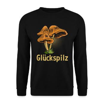 Pilzsammler Pilze Glückspilz Shroomer Guy - Unisex Pullover - Schwarz - Vorne - Alina (178cm) & Michal (187cm)