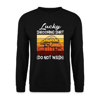 La chemise chanceuse ne lave pas les champignons cueilleurs de champignons - Sweat-shirt Unisexe - noir - Devant - Alina (178cm) & Michal (187cm)